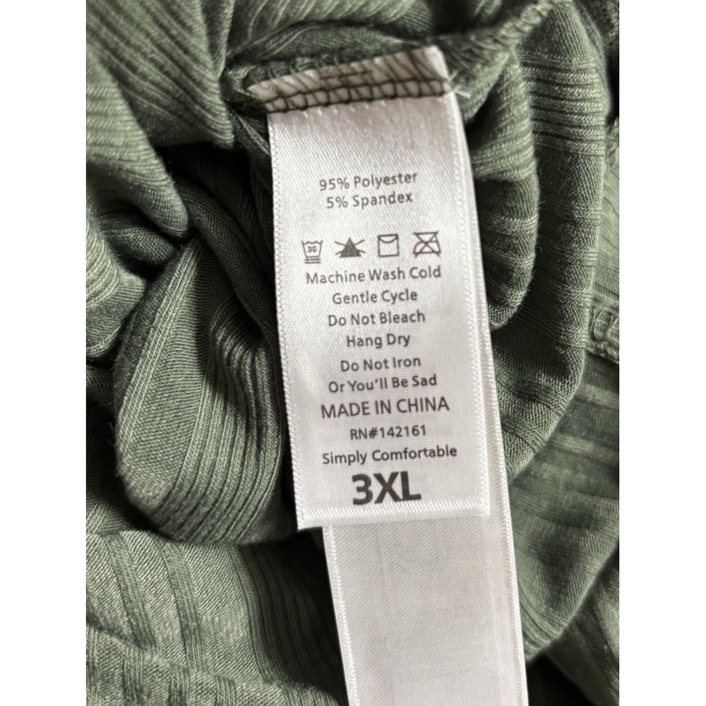 LuLaRoe Womens Dress Size 3XL Chelsea T-Shirt Ribbed Sweater Olive Green NWT - Picture 3 of 3